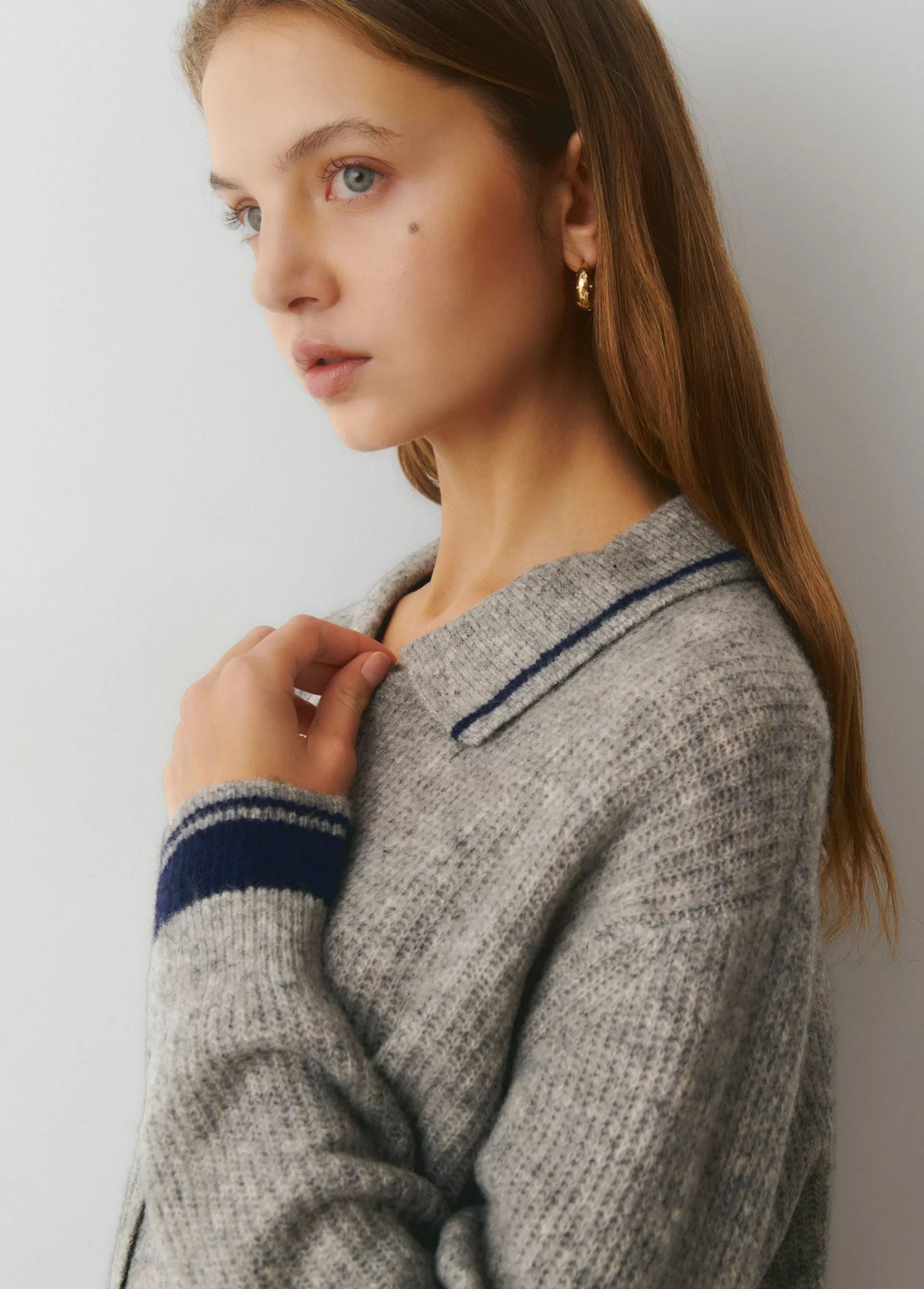 chaqueta_punto_cuello_polo_contrastes_2.webp Brownie Chaqueta punto cuello polo contrastes