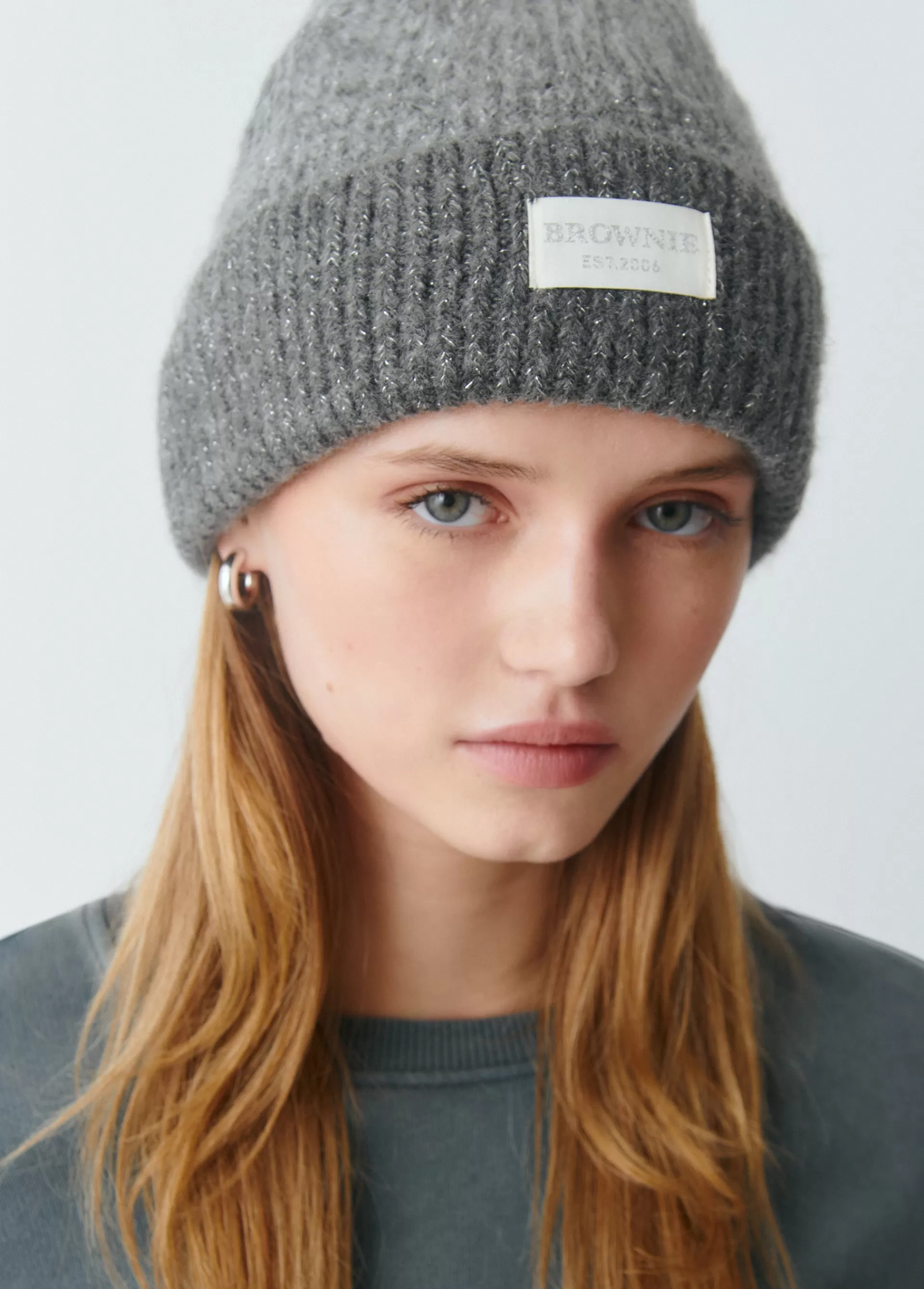 Brownie Gorro bicolor canalé lurex