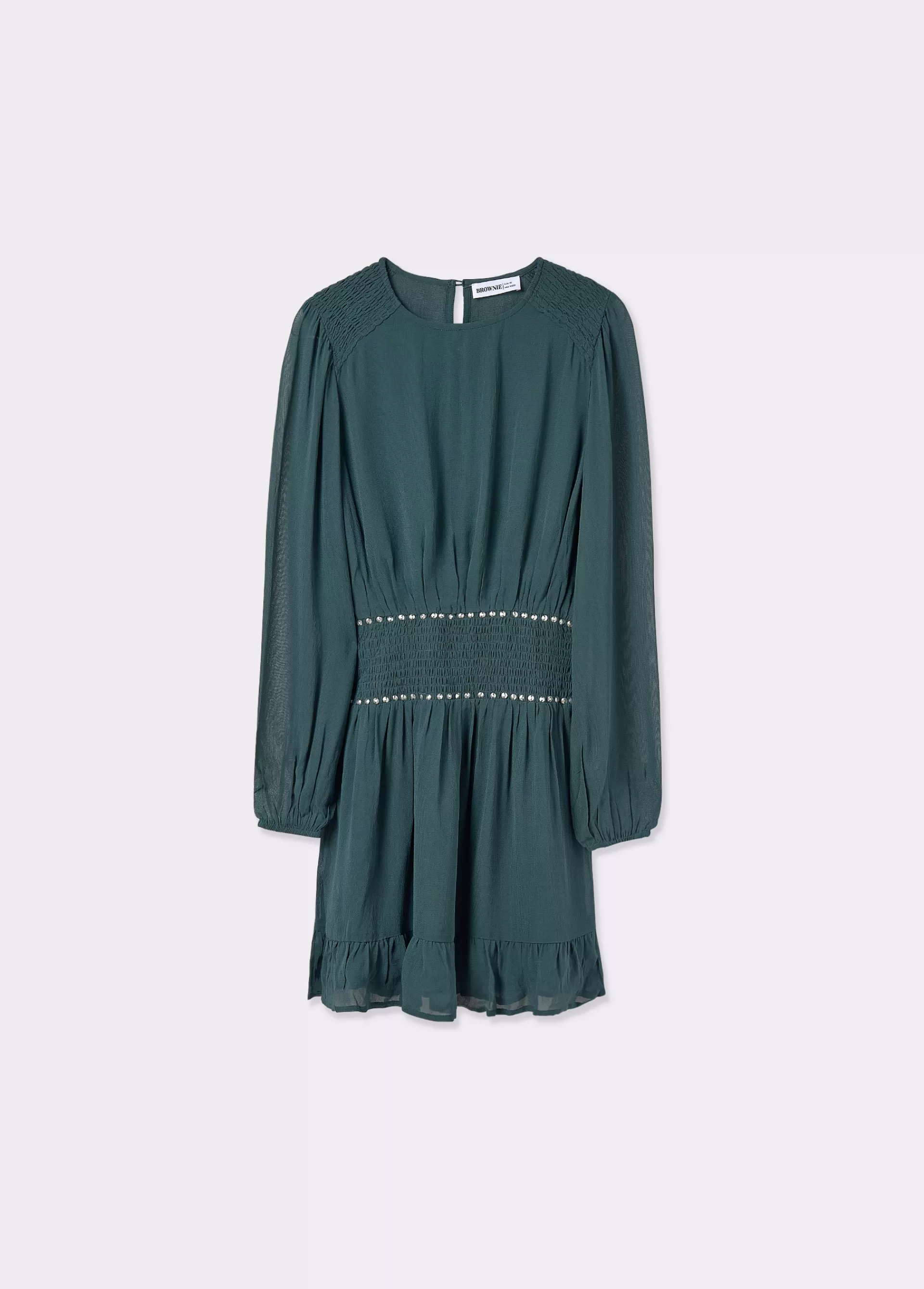 vestido_goma_cintura_detalle_tachas_6.webp Brownie Vestido goma cintura detalle tachas